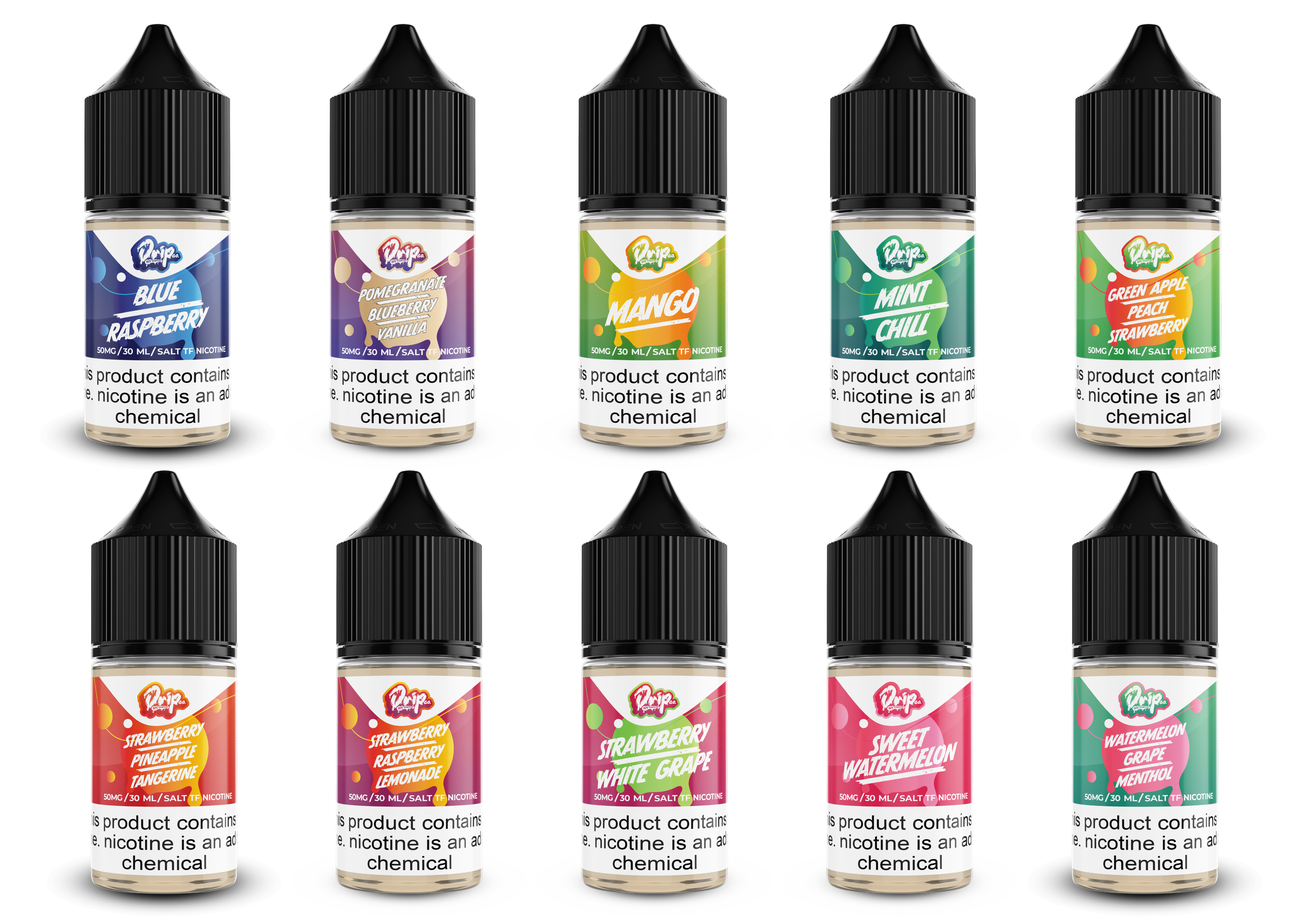 DRIPco. E-Liquid - Salt 50/50 - 30ml - 25mg, 50mg