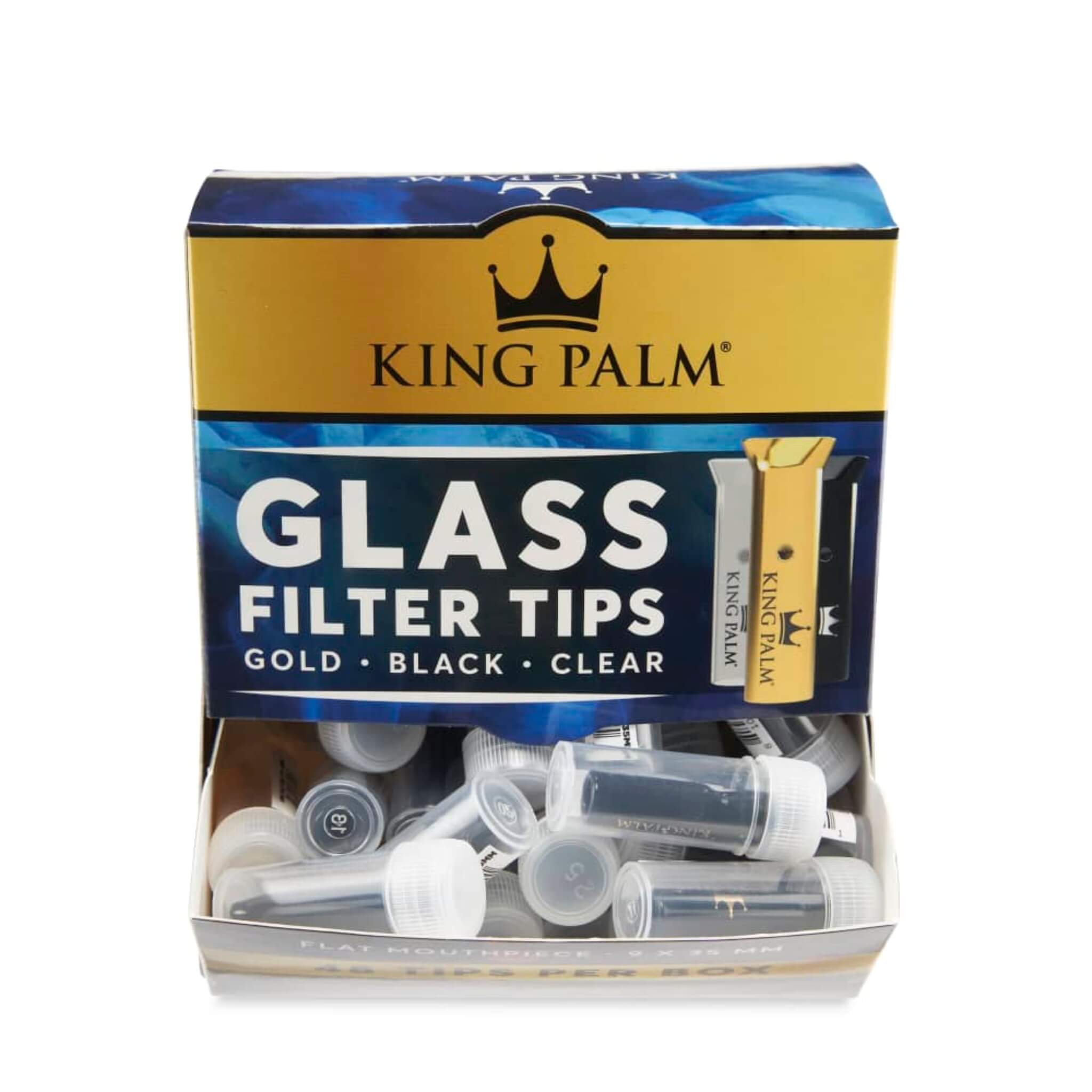 King Palm Glass Filter Tip (5 Pack) – Gold, Black, & Clear - *Bargain Bin*